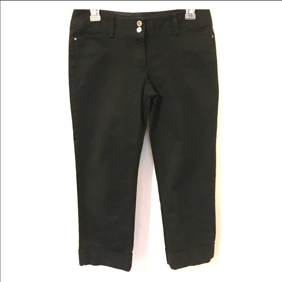 White House Black Market Black Cuffed Ankle Pants - Picture 2 of 8